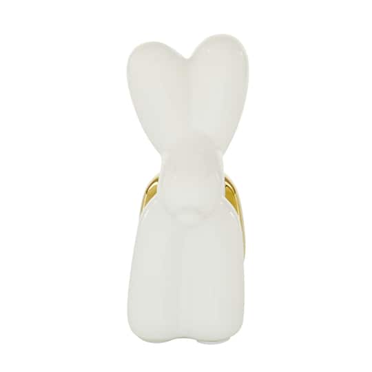 CosmoLiving by Cosmopolitan Gold Ceramic Glam Sculpture, Dog 7" x 7" x 3"